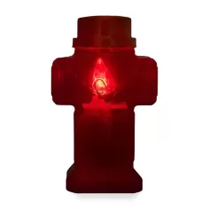 Candelă Electrică cu LED cruce mică rosie 2