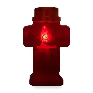 Candelă Electrică cu LED cruce mică rosie