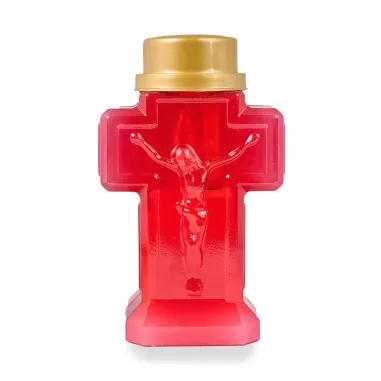 Candelă Electrică cu LED cruce mică rosie