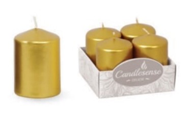 Set 4 Lumânări Aurii 6x4cm