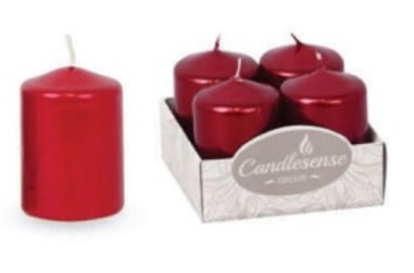 Set 4 Lumânări Rosii 6x4cm