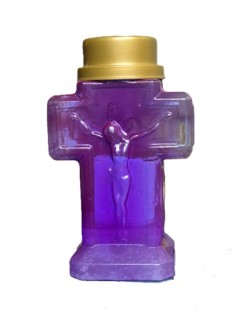 Candelă Electrică cu LED cruce mică mov