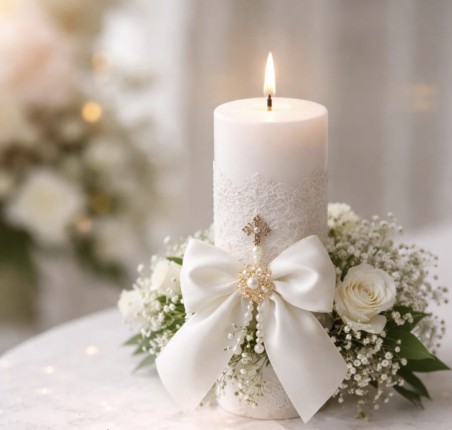 Lumânări Albe 7x14cm