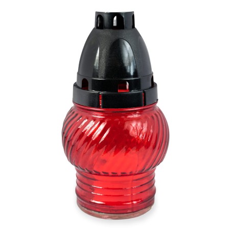 Candelă din Sticlă 72k rosie